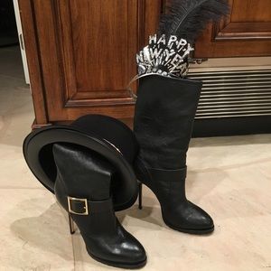 Jimmy Choo  124 Galen Biker Leather Mid-Calf Boots